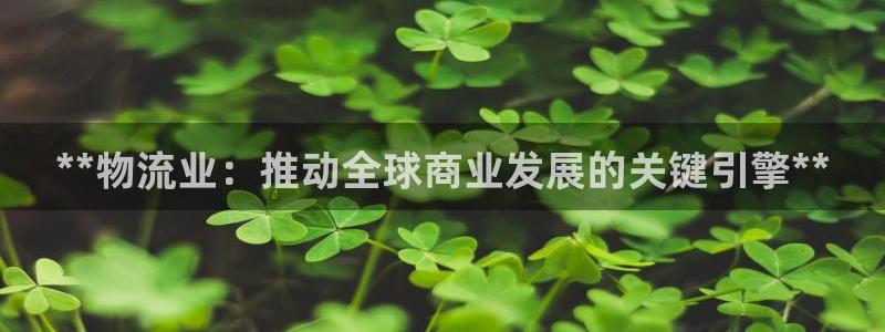 28圈正规吗：**物流业：推动全球商